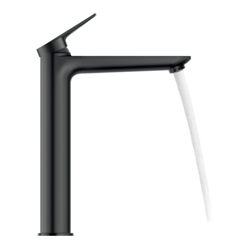 Duravit Waschtisch-Einhebelmischer XL Wave Ausl. 176mm, o. Zugst.Abl.Gar., sw matt