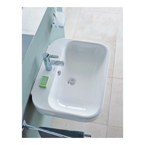 Duravit Waschtisch Happy D.2 65x49,5cm, we, m HL, ÜL, Hahnlochbank