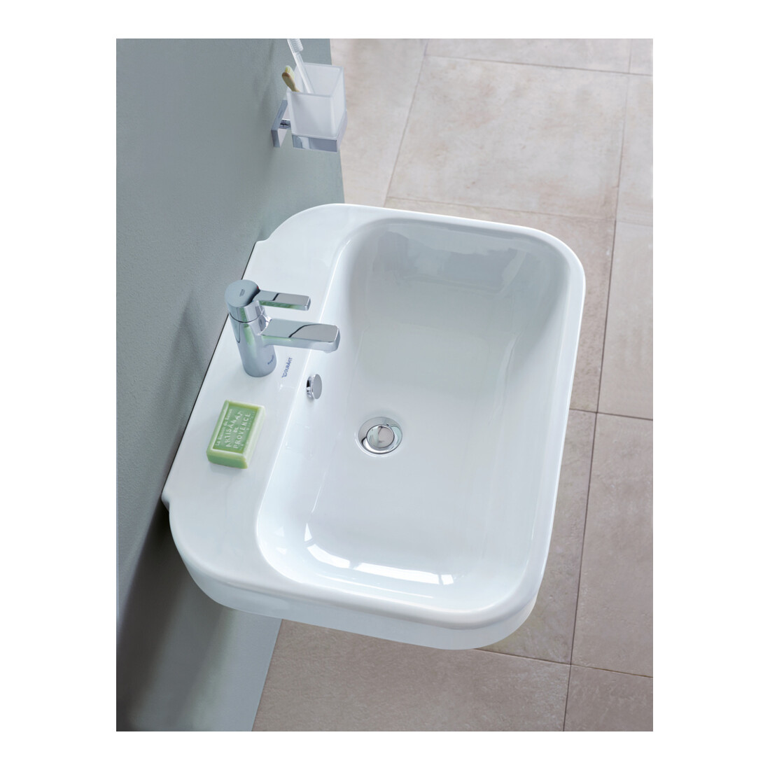 Duravit Waschtisch Happy D.2 65x49,5cm, we, m HL, ÜL, Hahnlochbank