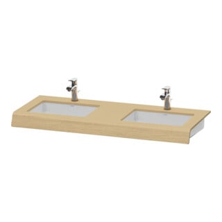Duravit Waschtisch-Konsole DuraStyle 55x80x10cm, 2 Ausschnitte, Eiche natur