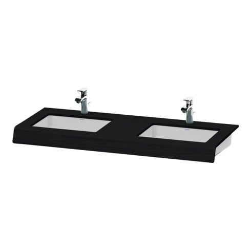 Duravit Waschtisch-Konsole DuraStyle 55x80x10cm, 2 Ausschnitte, Eiche schwarz