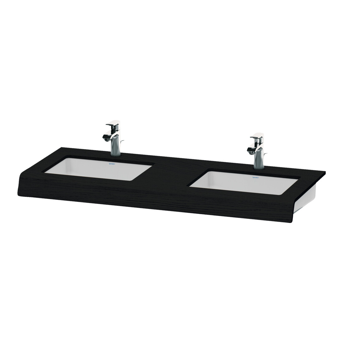 Duravit Waschtisch-Konsole DuraStyle 55x80x10cm, 2 Ausschnitte, Eiche schwarz