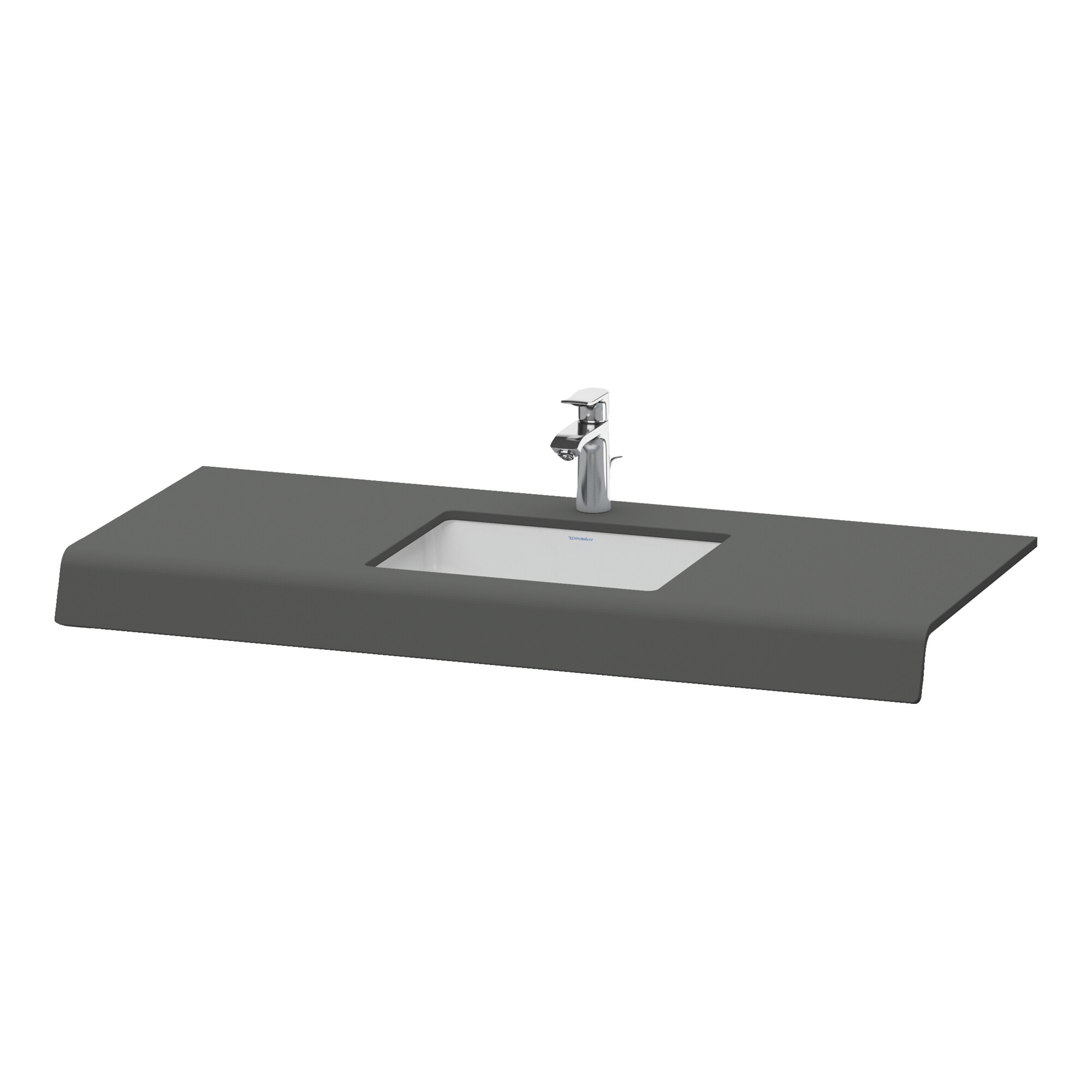 Duravit Waschtisch-Konsole DuraStyle 80-200x55x10cm, 1 Ausschn, graphit matt
