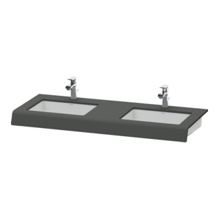Duravit Waschtisch-Konsole DuraStyle 80-200x55x10cm, 2 Ausschn, graphit matt