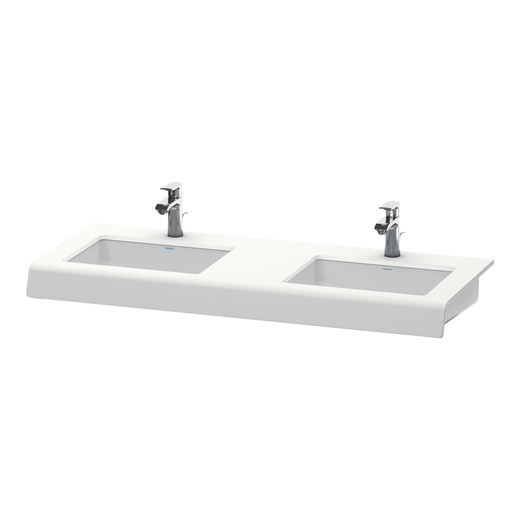 Duravit Waschtisch-Konsole DuraStyle 80-200x55x10cm, 2 Ausschn, we. Hochglanz