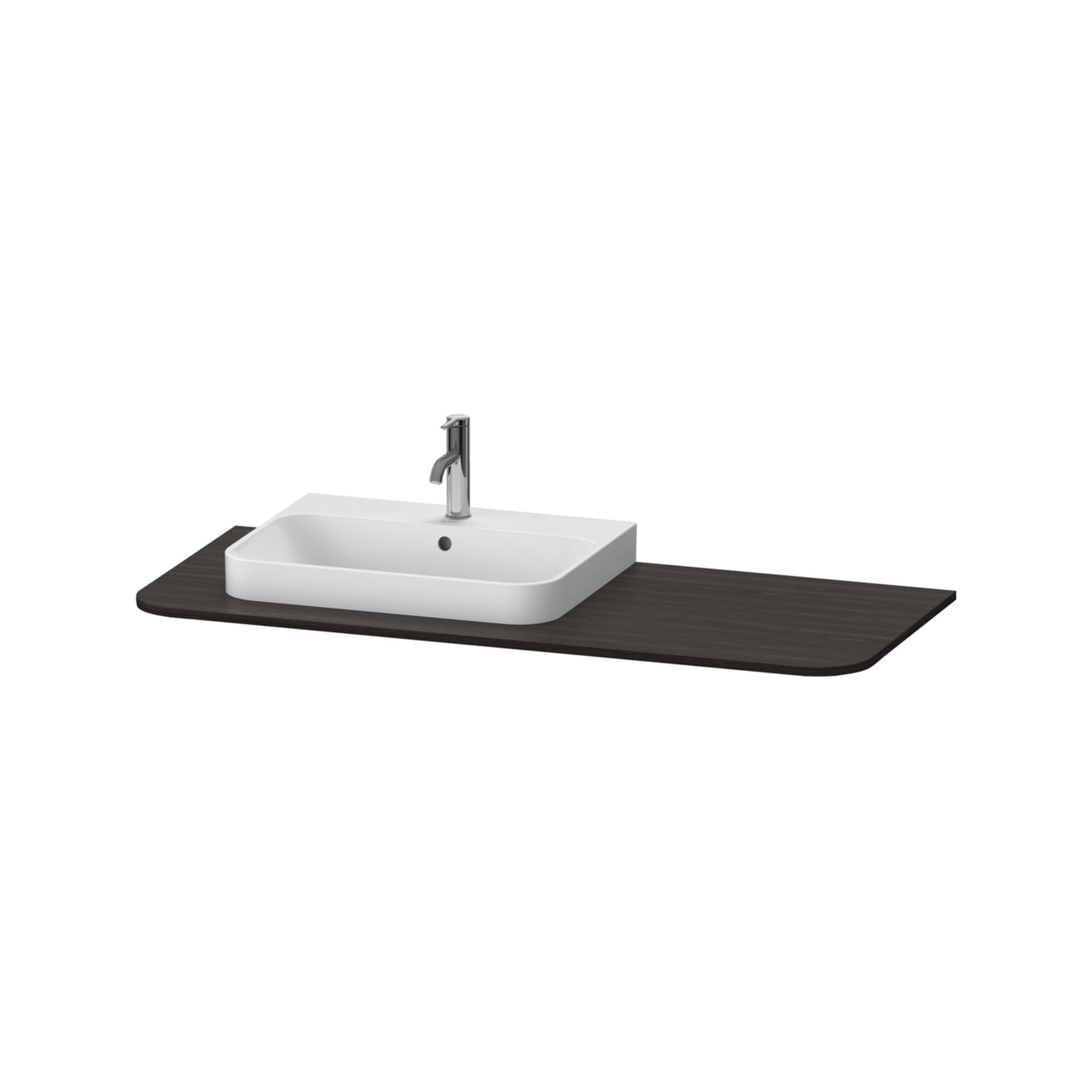 Duravit Waschtisch-Konsole Happy D.2 Plus 130x55cm, m 1 AS, Beck. li, Nussb geb.
