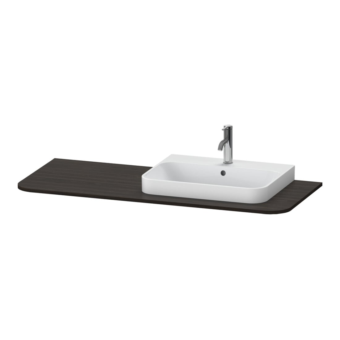 Duravit Waschtisch-Konsole Happy D.2 Plus 130x55cm, m 1 AS, Beck. re, Nussb geb.
