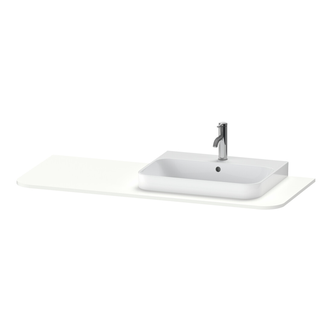Duravit Waschtisch-Konsole Happy D.2 Plus 130x55cm, m 1 AS, Beck. re, we s-matt