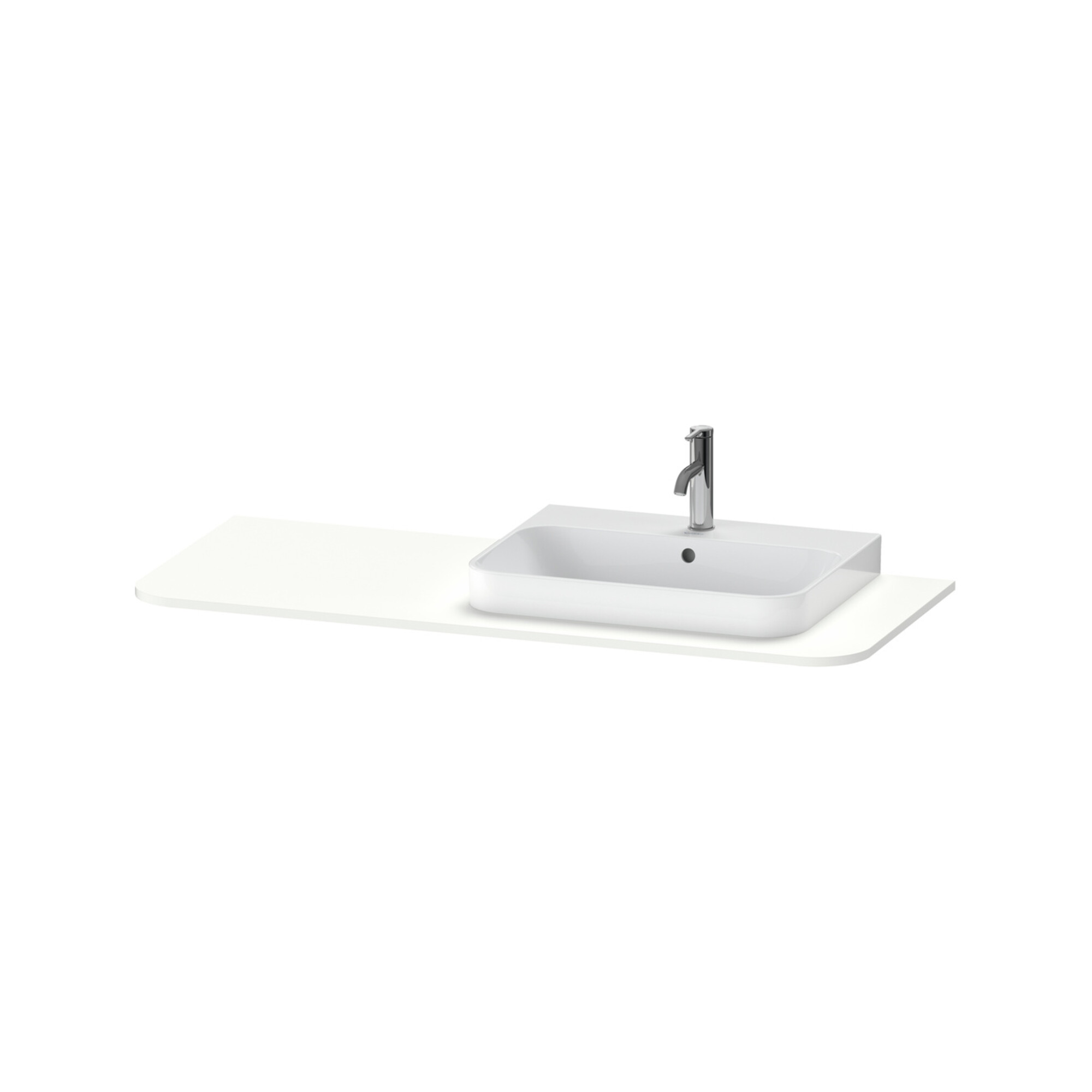 Duravit Waschtisch-Konsole Happy D.2 Plus 130x55cm, m 1 Ausschn, Beck. re, we matt