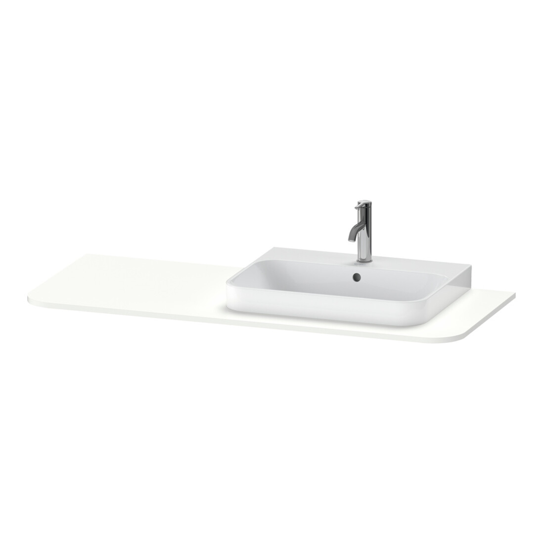 Duravit Waschtisch-Konsole Happy D.2 Plus 130x55cm, m 1 Ausschn, Beck. re, we matt