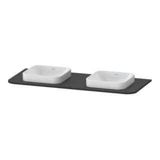Duravit Waschtisch-Konsole Happy D.2 Plus 130x55cm, m 2 Ausschnitt., graph matt