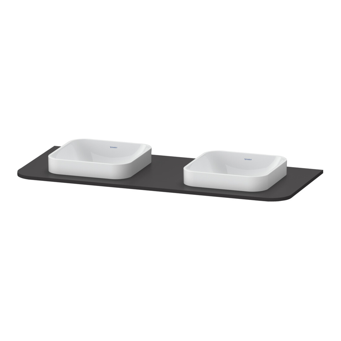 Duravit Waschtisch-Konsole Happy D.2 Plus 130x55cm, m 2 Ausschnitt., graph matt