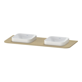 Duravit Waschtisch-Konsole Happy D.2 Plus 130x55cm, m 2 Ausschnitt., Medit. Eiche