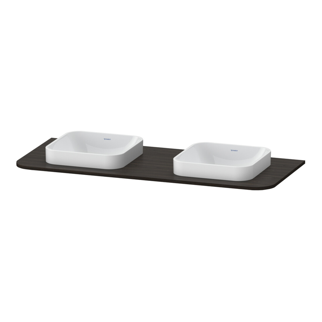 Duravit Waschtisch-Konsole Happy D.2 Plus 130x55cm, m 2 Ausschnitt., Nussb geb.