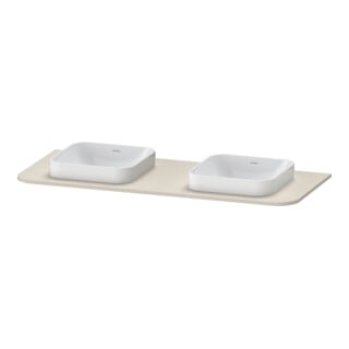 Duravit Waschtisch-Konsole Happy D.2 Plus 130x55cm, m 2 Ausschnitt., Tau supermatt