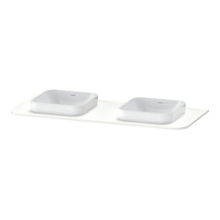 Duravit Waschtisch-Konsole Happy D.2 Plus 130x55cm, m 2 Ausschnitt., we seidenmatt