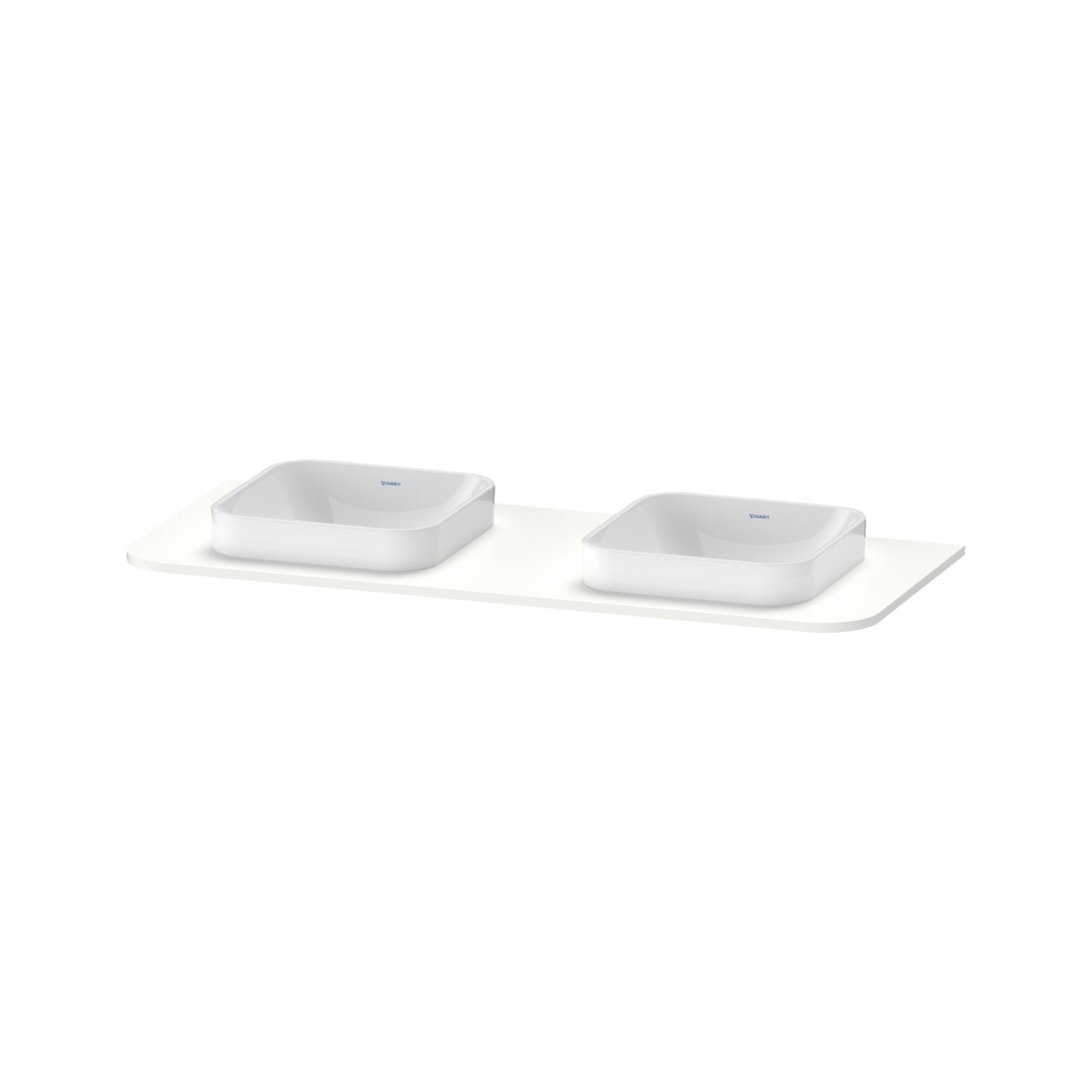 Duravit Waschtisch-Konsole Happy D.2 Plus 130x55cm, m 2 Ausschnitt., we seidenmatt