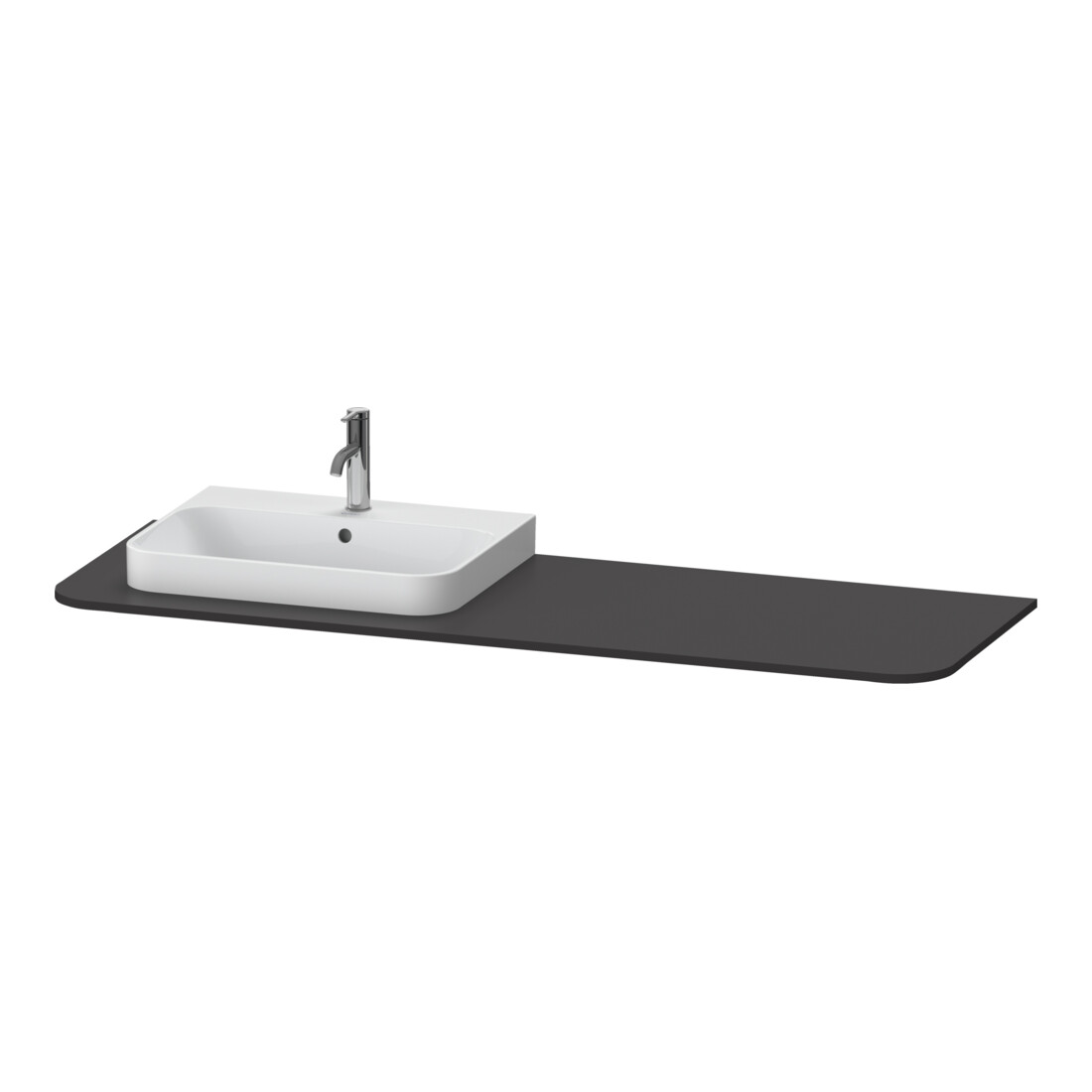 Duravit Waschtisch-Konsole Happy D.2 Plus 160x55cm, m 1 AS, Beck. li, graph matt