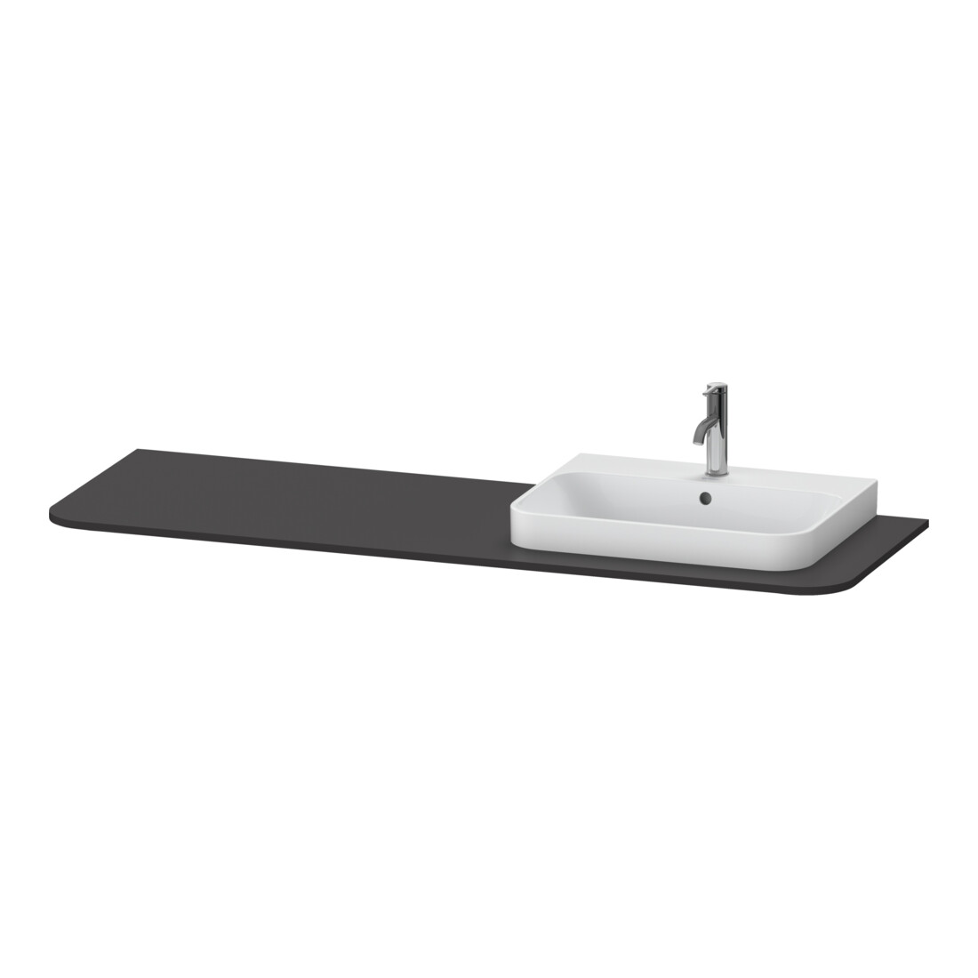 Duravit Waschtisch-Konsole Happy D.2 Plus 160x55cm, m 1 AS, Beck. re, graph matt