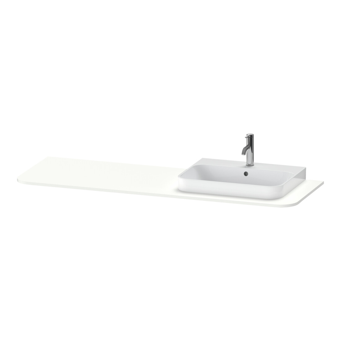 Duravit Waschtisch-Konsole Happy D.2 Plus 160x55cm, m 1 AS, Beck. re, we s-matt