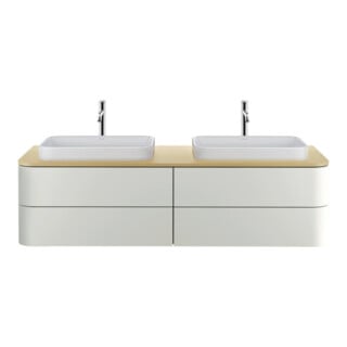 Duravit Waschtisch-Konsole Happy D.2 Plus 160x55cm, m 2 Ausschnitt., Medit. Eiche