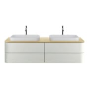 Duravit Waschtisch-Konsole Happy D.2 Plus 160x55cm, m 2 Ausschnitt., Medit. Eiche