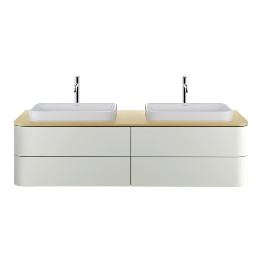 Duravit Waschtisch-Konsole Happy D.2 Plus 160x55cm, m 2 Ausschnitt., Medit. Eiche