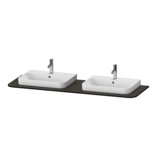 Duravit Waschtisch-Konsole Happy D.2 Plus 160x55cm, m 2 Ausschnitt., Nussb geb.