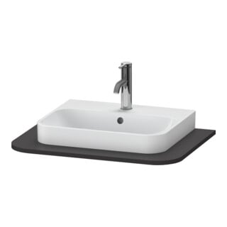 Duravit Waschtisch-Konsole Happy D.2 Plus 65x48cm, m 1 Ausschn, graphit supermatt