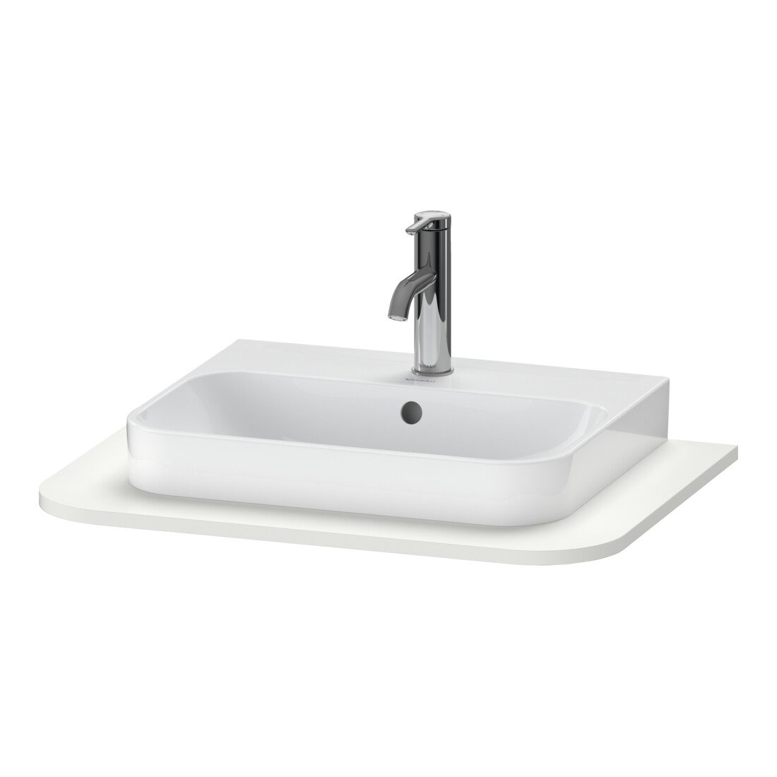 Duravit Waschtisch-Konsole Happy D.2 Plus 65x48cm, m 1 Ausschn, Nord we seidenmatt