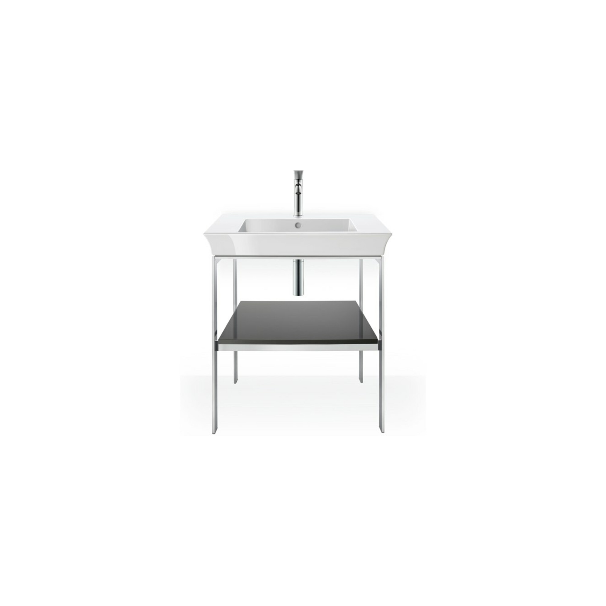 Duravit Waschtisch-Konsole White Tulip 68,4x45cm, graph hgl, Met., bodenstehend