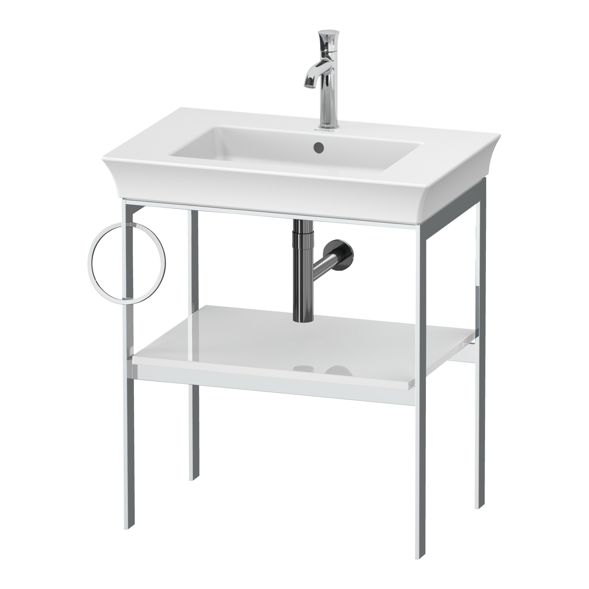 Duravit Waschtisch-Konsole White Tulip 68,4x45cm, Me, bo, Handtuchhalter li, we hgl