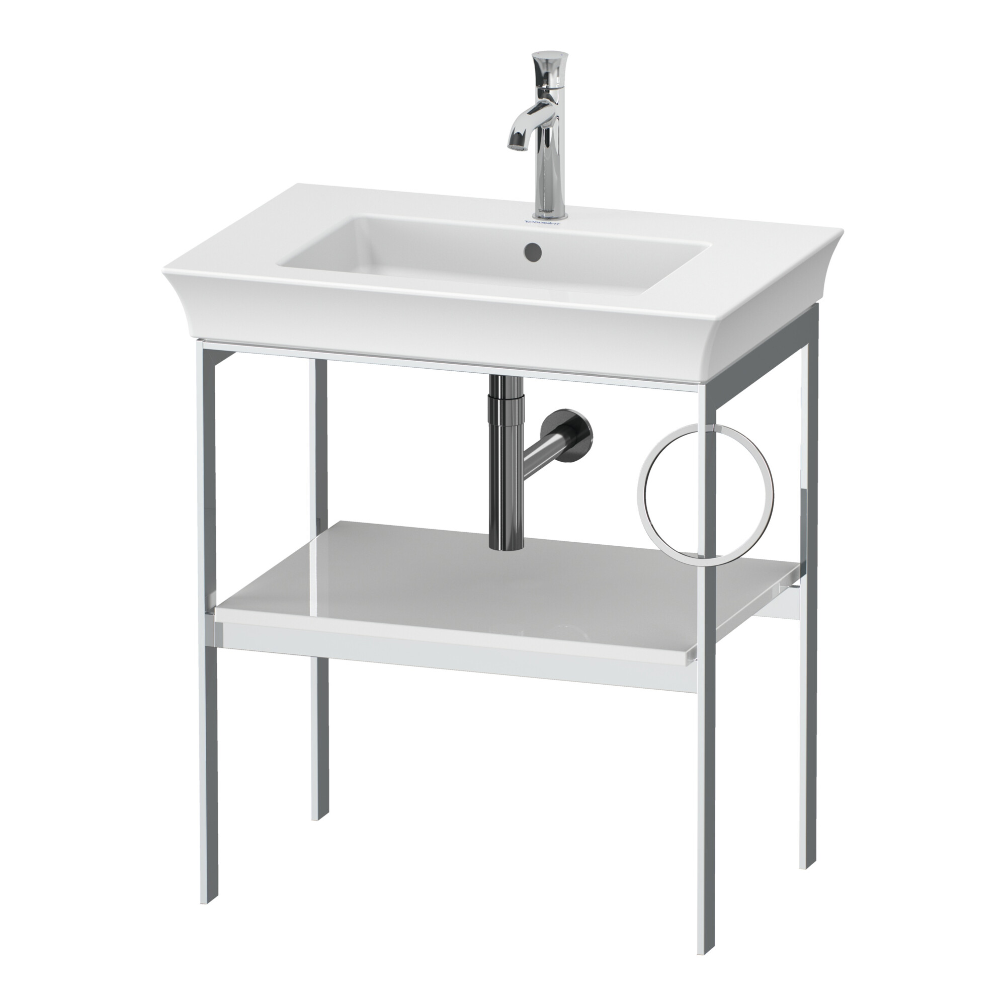 Duravit Waschtisch-Konsole White Tulip 68,4x45cm, Me, bo, Handtuchhalter re, we hgl