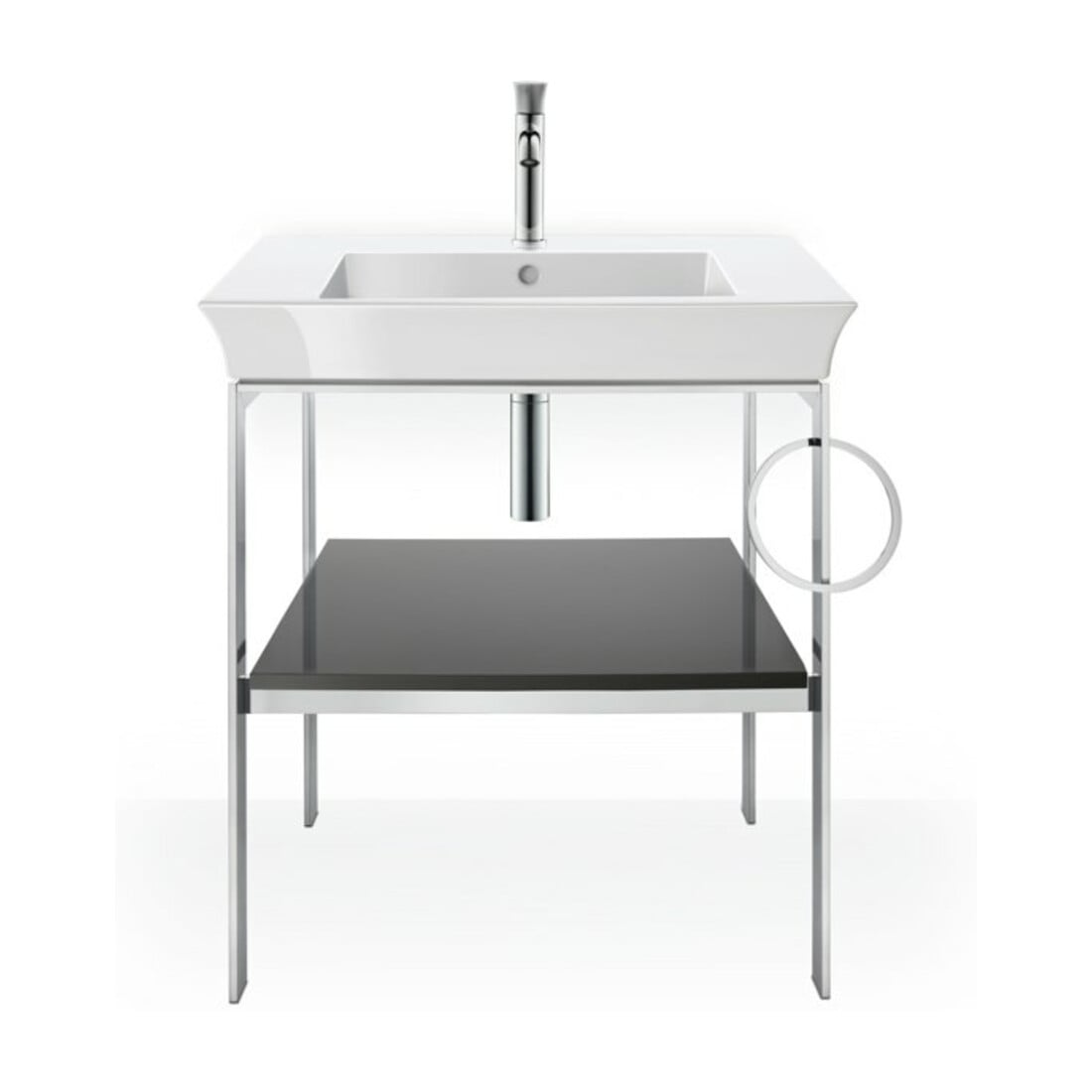 Duravit Waschtisch-Konsole White Tulip 68,4x45cm, Me, bo, HTH re, steingrau hgl