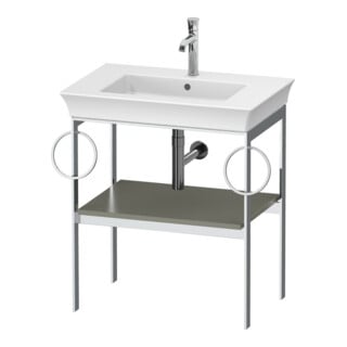 Duravit Waschtisch-Konsole White Tulip 68,4x45cm, st-g m, Me, 2 HTH, bodensteh.