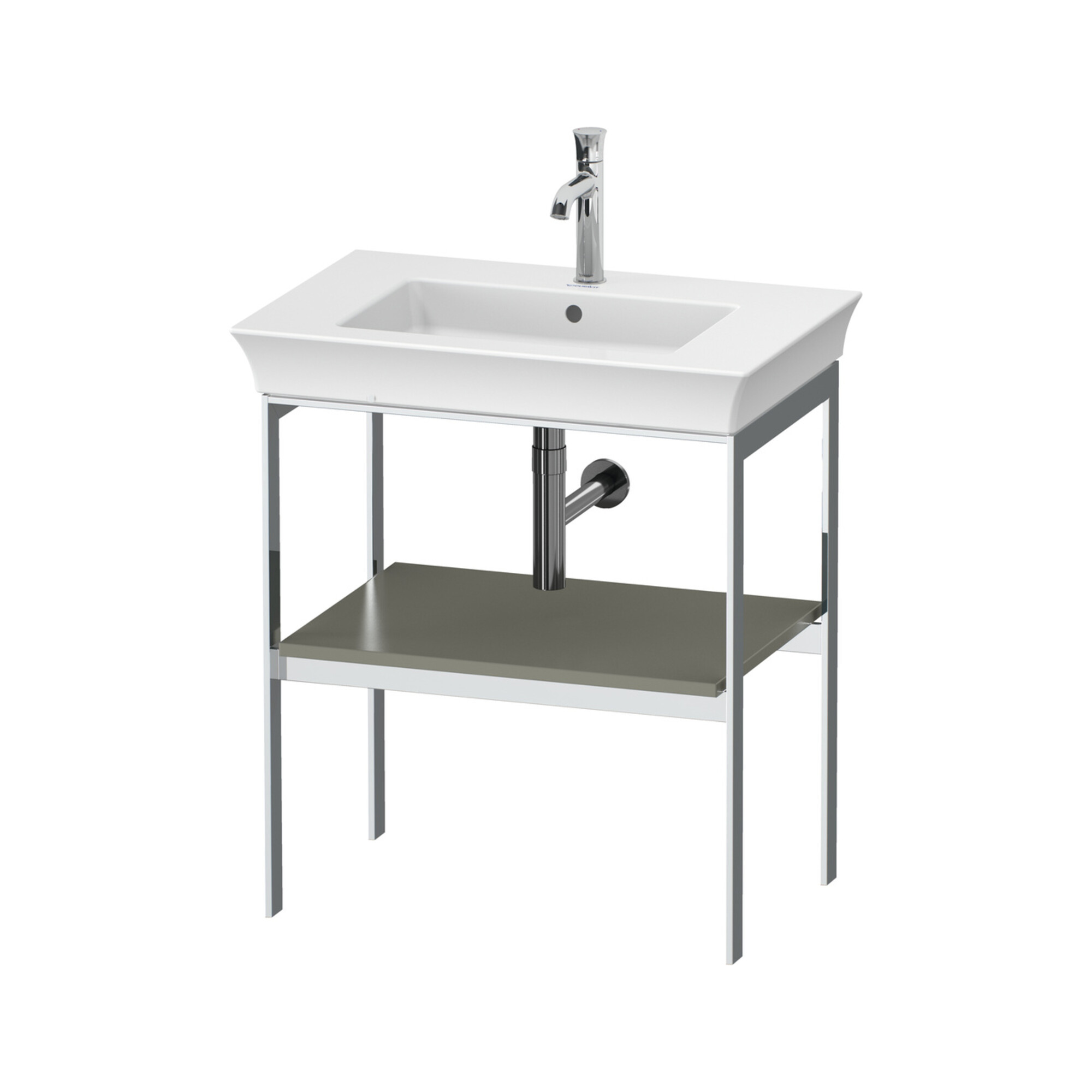 Duravit Waschtisch-Konsole White Tulip 68,4x45cm, st-g s-matt, Met., bodensteh.