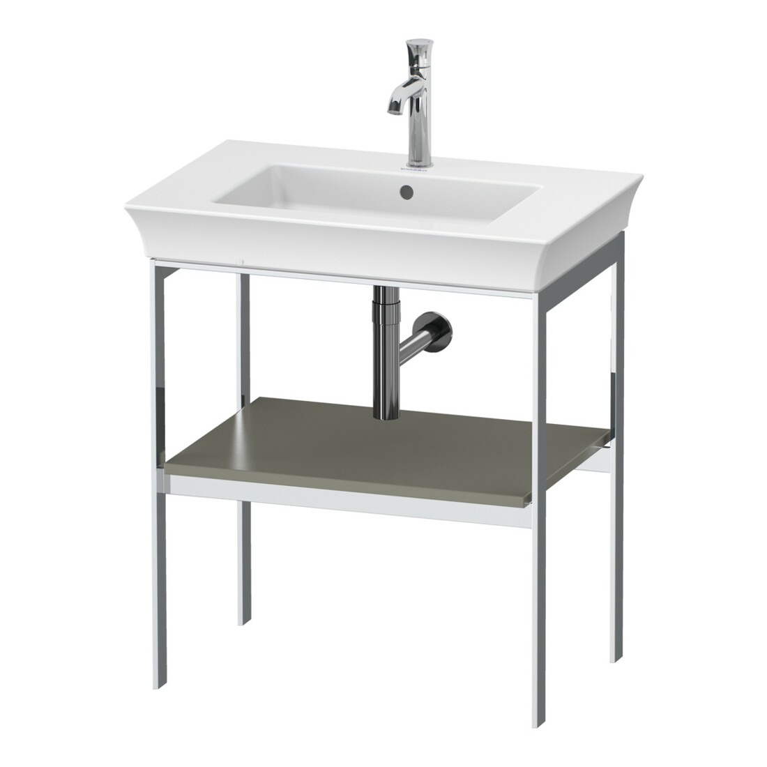 Duravit Waschtisch-Konsole White Tulip 68,4x45cm, st-g s-matt, Met., bodensteh.