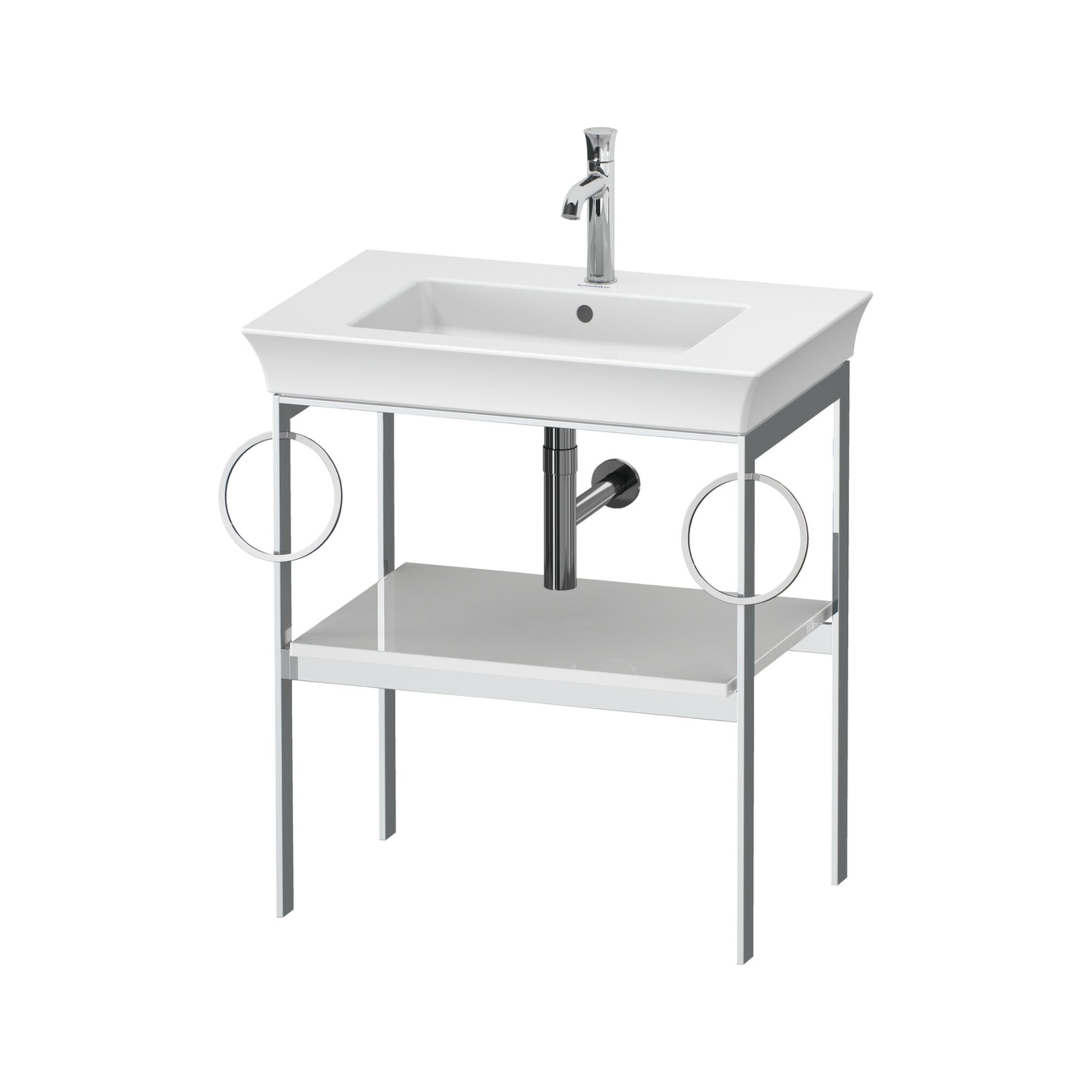 Duravit Waschtisch-Konsole White Tulip 68,4x45cm, w g, Me, 2 HTH, bodensteh.