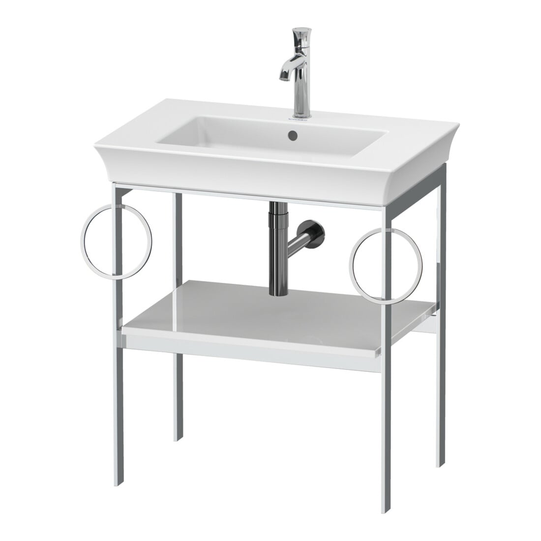 Duravit Waschtisch-Konsole White Tulip 68,4x45cm, w g, Me, 2 HTH, bodensteh.
