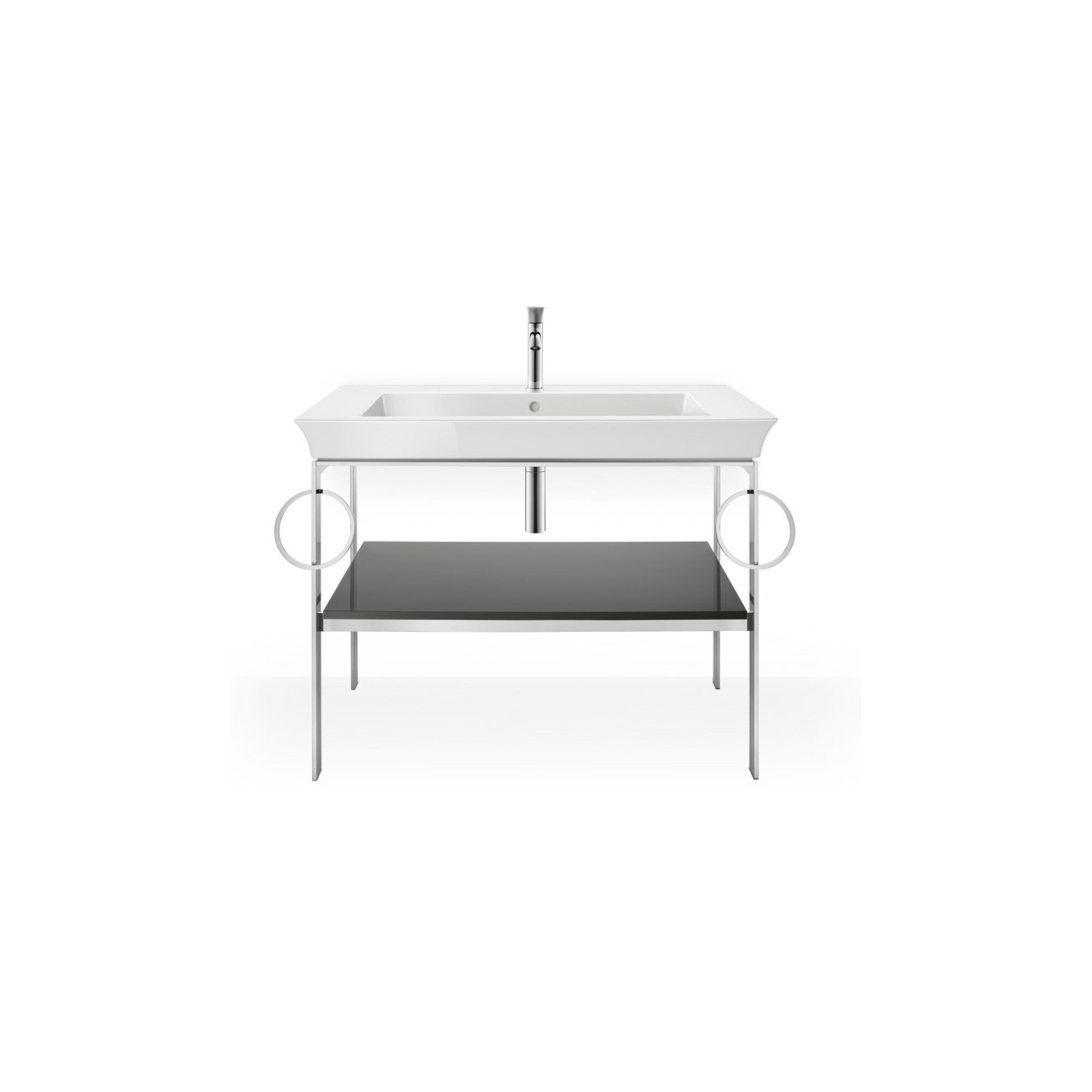 Duravit Waschtisch-Konsole White Tulip 98,4x45cm, gra g, Me, 2 HTH, bodensteh.