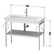 Duravit Waschtisch-Konsole White Tulip 98,4x45cm, gra m, Me, 2 HTH, bodensteh.-4