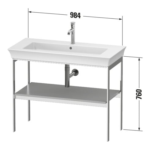 Duravit Waschtisch-Konsole White Tulip 98,4x45cm, gra s-matt, Met., bodensteh.