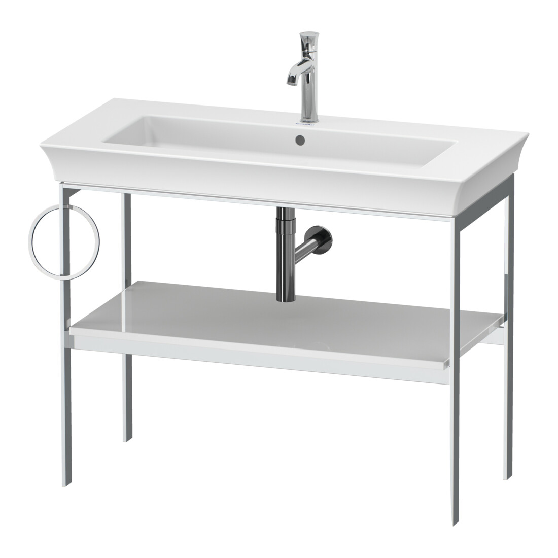 Duravit Waschtisch-Konsole White Tulip 98,4x45cm, Me, bo, Handtuchhalter li, we hgl
