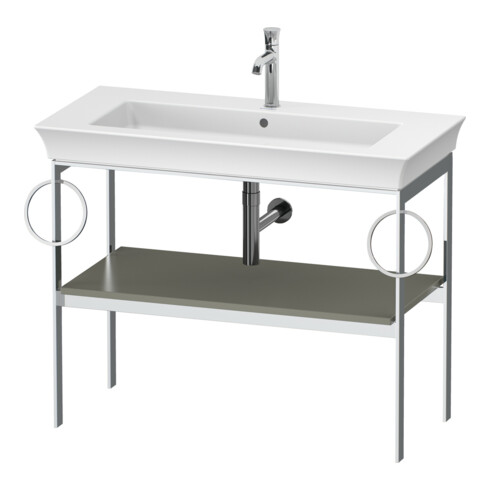 Duravit Waschtisch-Konsole White Tulip 98,4x45cm, st-g m, Me, 2 HTH, bodensteh.