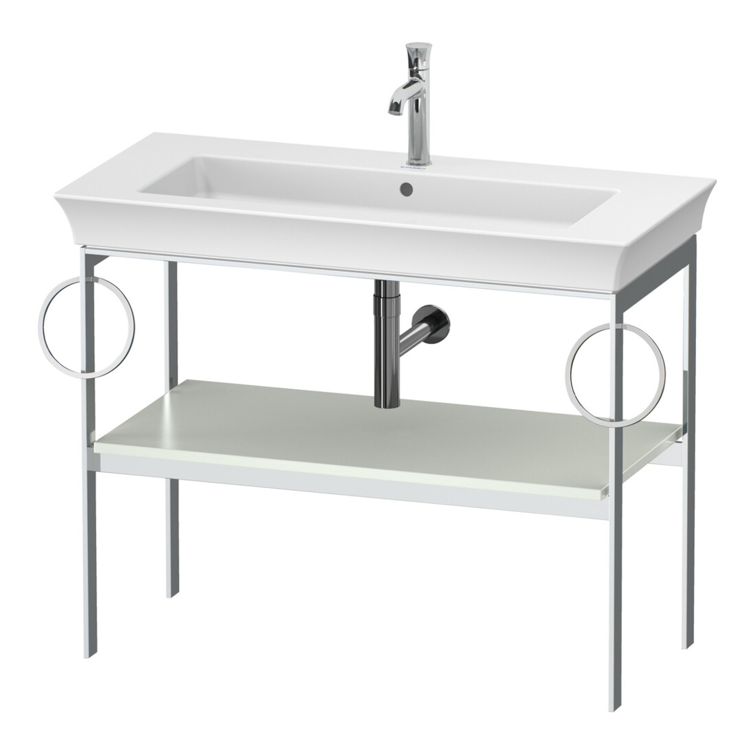 Duravit Waschtisch-Konsole White Tulip 98,4x45cm, w m, Me, 2 HTH, bodensteh.