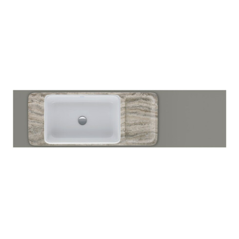 Duravit Waschtisch-Konsolen-Set Qatego 100x41x90cm, m Kons, gr. Travertin pol.