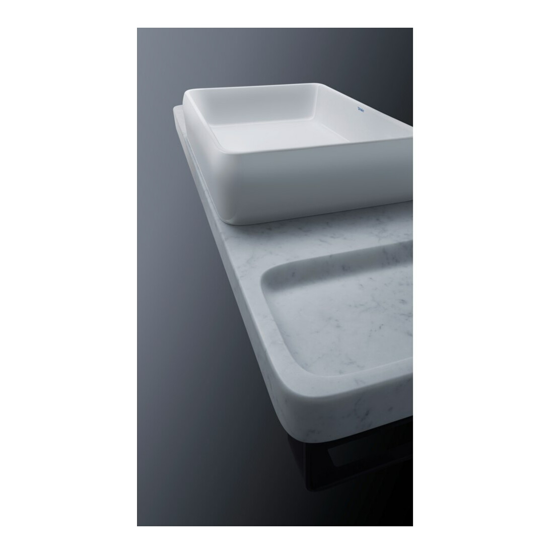 Duravit Waschtisch-Konsolen-Set Qatego 100x41x90cm, m Kons, Marm Struk. poliert