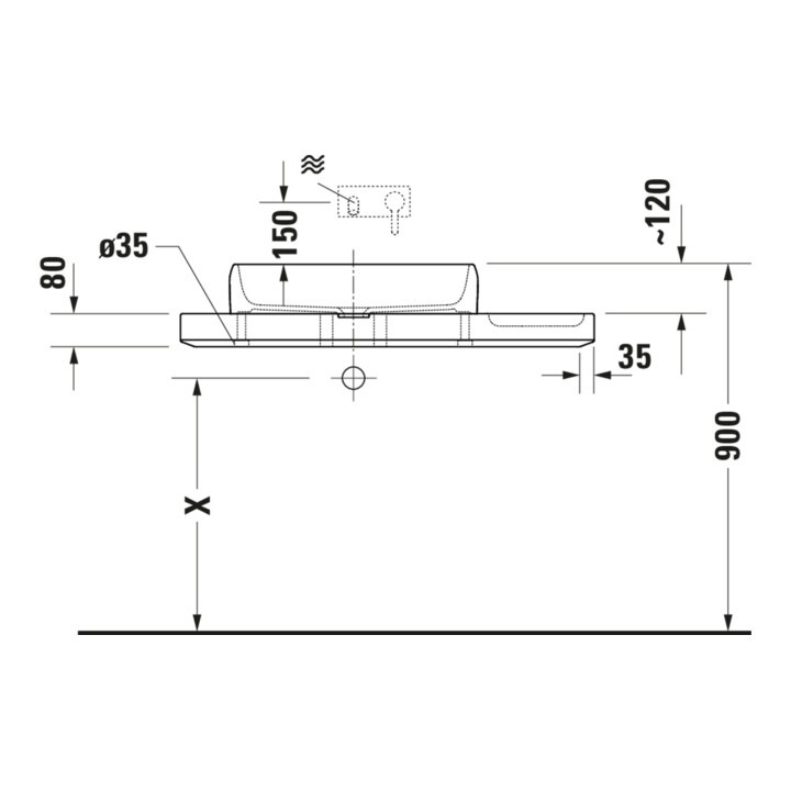 Duravit Waschtisch-Konsolen-Set Qatego 100x41x90cm, mit Konsole, Lavica poliert
