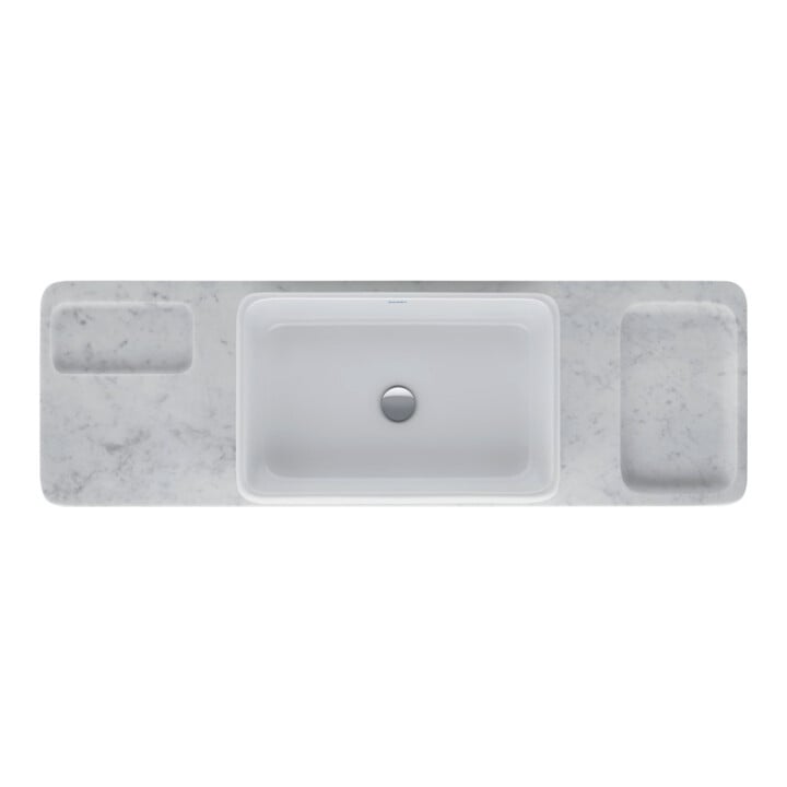 Duravit Waschtisch-Konsolen-Set Qatego 140x45x90cm, m K, K, Marm Struk. pol.