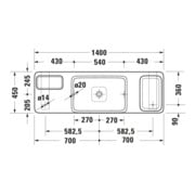 Duravit Waschtisch-Konsolen-Set Qatego 140x45x90cm, m K, Konsole, Lavica pol.-4